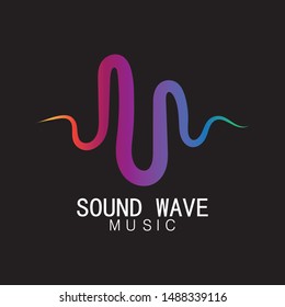 sound wave illustration logo vector icon template