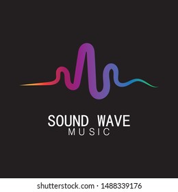 sound wave illustration logo vector icon template