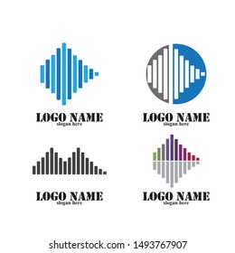 sound wave illustration logo vector icon template
