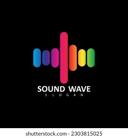 Sound wave illustration logo vector icon template. Audio colorful wave logo. Vector equalizer element
