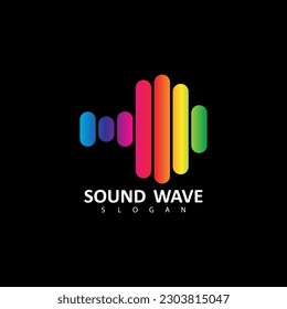 Sound wave illustration logo vector icon template. Audio colorful wave logo. Vector equalizer element
