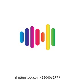 Sound wave illustration logo vector icon template. Audio colorful wave logo