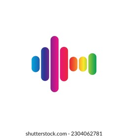 Sound wave illustration logo vector icon template. Audio colorful wave logo
