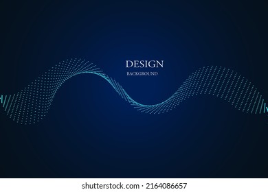 Sound wave illustration on a dark background. Abstract blue digital equalizer indicators. Voice graph meter or audio electronic tracks.Vector horizontal sonic vibration spectrum.
