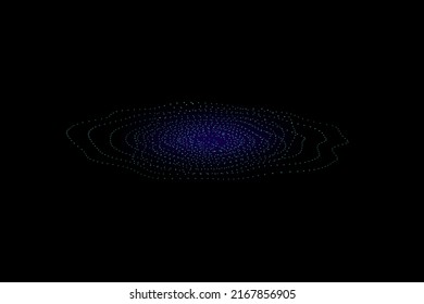 Sound wave illustration on a dark background. Abstract blue digital equalizer indicators. Voice graph meter or audio electronic tracks.Vector horizontal sonic vibration spectrum.
