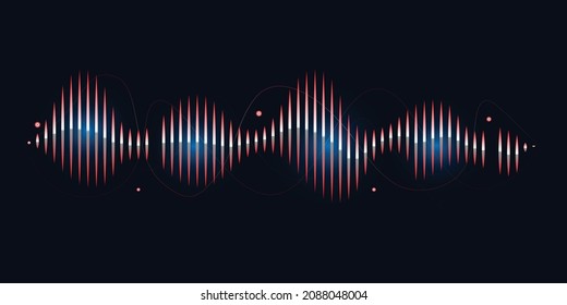 sound wave illustration vector in dark blue background