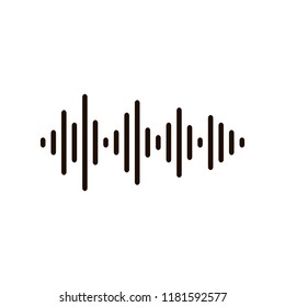 Sound wave. Illustration vector. Sound icon. Black template.  Music sound waves. Audio, musical pulse.