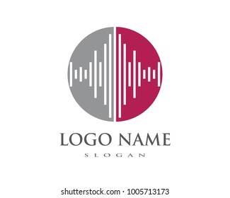 sound wave ilustration logo vector icon template