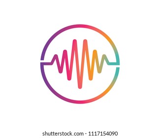 sound wave ilustration logo vector icon template
