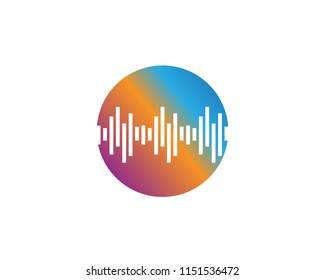 sound wave ilustration logo vector icon template