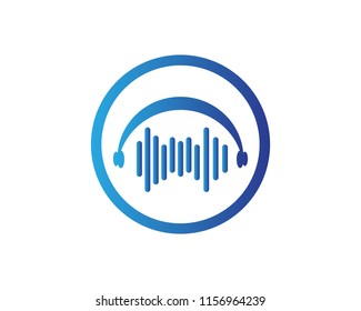 sound wave ilustration logo vector icon template
