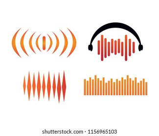 sound wave ilustration logo vector icon template