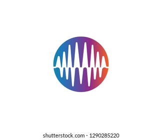 sound wave ilustration logo vector icon template