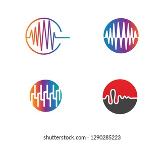 sound wave ilustration logo vector icon template
