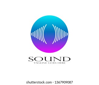 
Sound wave ilustration logo vector icon template - Vector