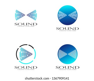 
Sound wave ilustration logo vector icon template - Vector