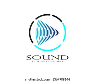 
Sound wave ilustration logo vector icon template - Vector