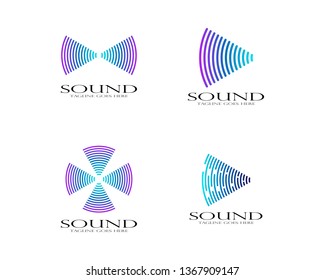 
Sound wave ilustration logo vector icon template - Vector