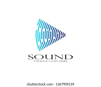 
Sound wave ilustration logo vector icon template - Vector