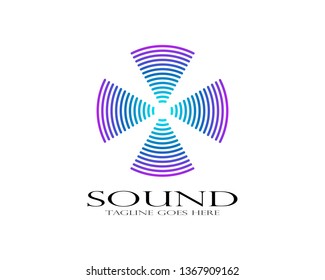 
Sound wave ilustration logo vector icon template - Vector