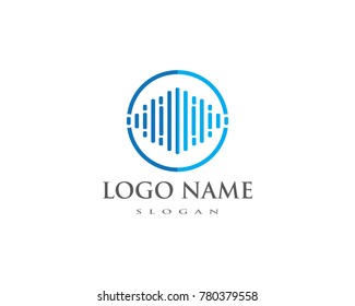 sound wave ilustration logo vector icon template