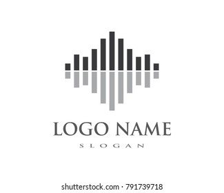 sound wave ilustration logo vector icon template