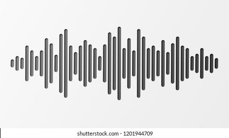 Sound wave with imitation of sound. Audio identification technology.
