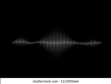 Sound wave isolated on black background. Sound wave for web site, wallpaper, poster, placard, ad, cover and print materials. Creative art concept, vector illustration, eps 10