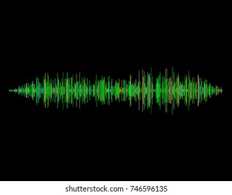 Sound wave. Isolated on black background.Vector colorful illustration.