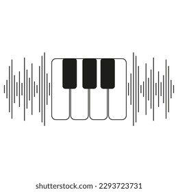 sound wave keys icon. Icon symbol Music. Wave logo. Vector illustration.