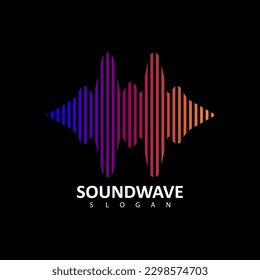 Sound wave or sound line art vector icon for music app and website. Vector illustration.

