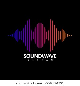 Icono vectorial de la onda de sonido o de la línea de sonido para aplicación de música y sitio web. Ilustración vectorial.

