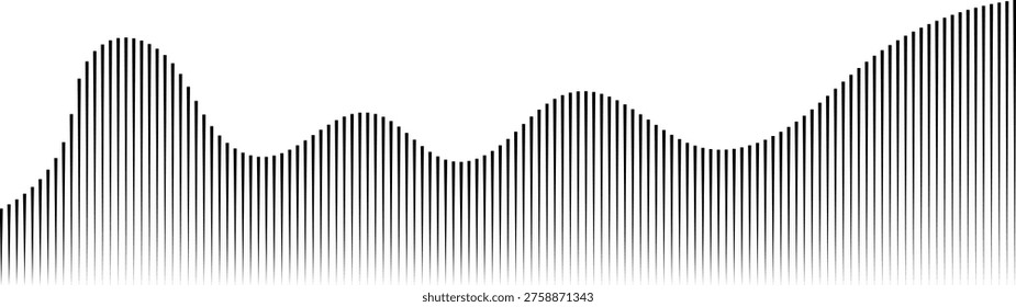 Sound wave line background, abstract equalizer with light glow effect, voice audio message, assistant, beat. Soundwave illustration. Vector