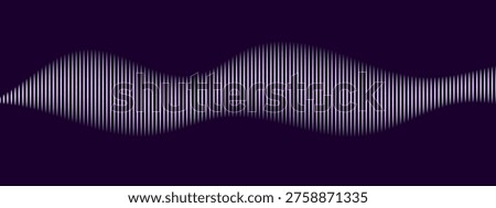 Sound wave line background, abstract equalizer with light glow effect, voice audio message, assistant, beat. Soundwave illustration. Vector