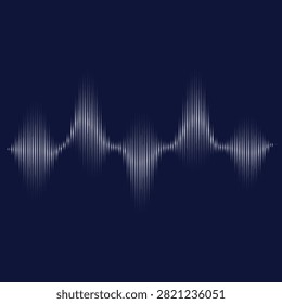 Sound wave line background, abstractblue equalizer with light effect, voice audio assistant, energy pulse beat. Vector soundwave illustration.