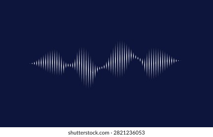 Sound wave line background, abstractblue equalizer with light effect, voice audio assistant, energy pulse beat. Vector soundwave illustration.