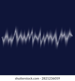 Sound wave line background, abstractblue equalizer with light effect, voice audio assistant, energy pulse beat. Vector soundwave illustration.