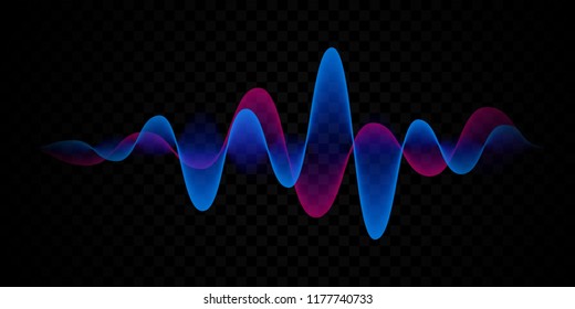 Sound wave line background. Vector abstract microphone voice or digital pulse gradient for technology pattern and music equalizer