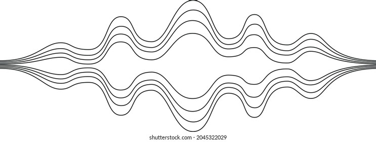 Sound wave line drawing. Creative vector illustration.