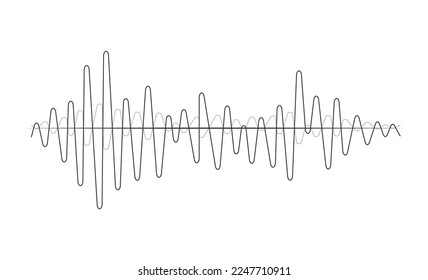 Sound wave in line form for music player or audio podcast. Vector illustration in graphic design isolated