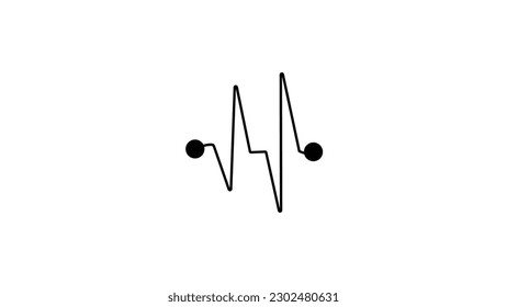 Sound wave line. heart rate monitor vector illustration.