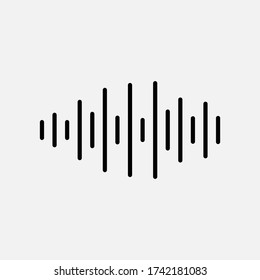 Sound wave line icon. Audio and music, equalizer symbol. logo. Outline design editable stroke. For yuor design. Stock - Vector illustration