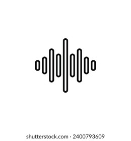 Sound wave line icon isolated on white background