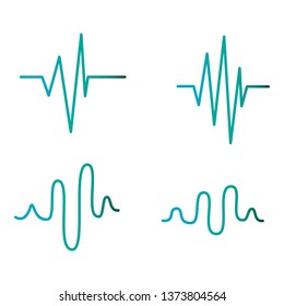 Sound wave line icon set isolated on white background. Collection of audio music sound wave thin line icons for web, sinusoidal, music app and logo design. Creative concept, vector illustration