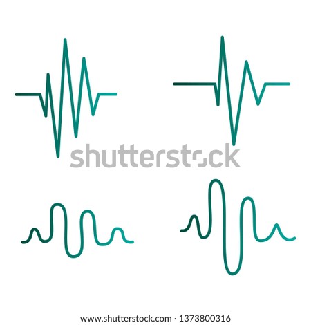Sound wave line icon set isolated on white background. Collection of audio music sound wave thin line icons for web, sinusoidal, music app and logo design. Creative concept, vector illustration
