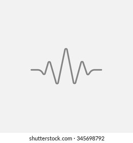 Sound wave line icon for web, mobile and infographics. Vector dark grey icon isolated on light grey background.