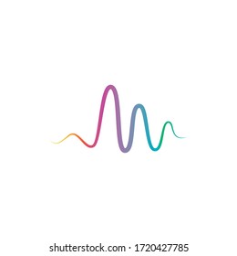 Sound wave line logo template vector