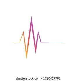 Sound wave line logo template vector