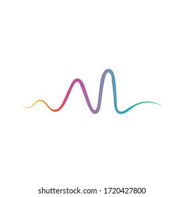 Sound wave line logo template vector