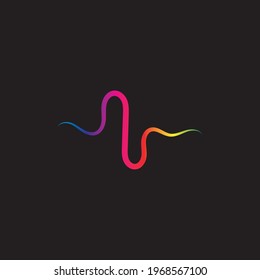 Sound wave line logo template vector